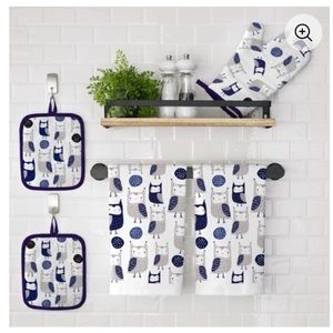 Farmhouse Kitchen Towels & Pot Holders Owl 5 Piece
